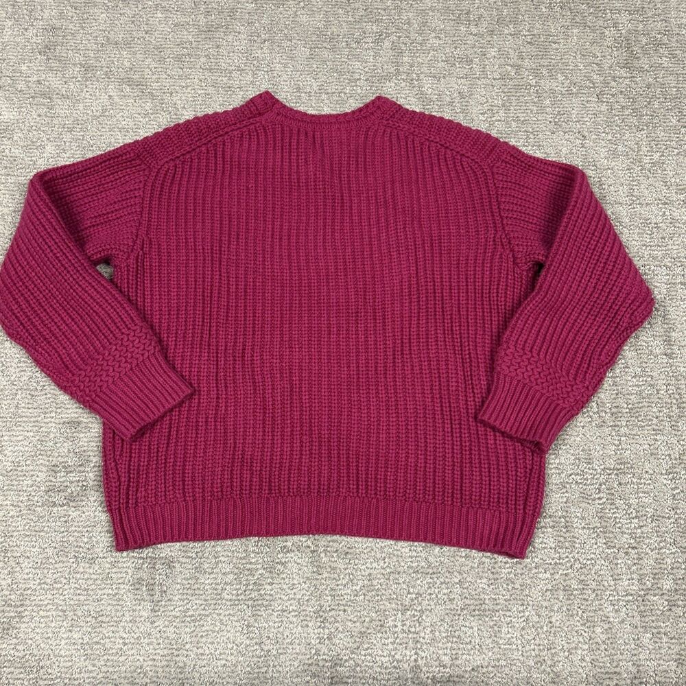Marine Layer Sweater Womens XL Rose Violet Oversized Crew Merino Wool Ribbed - Picture 6 of 8